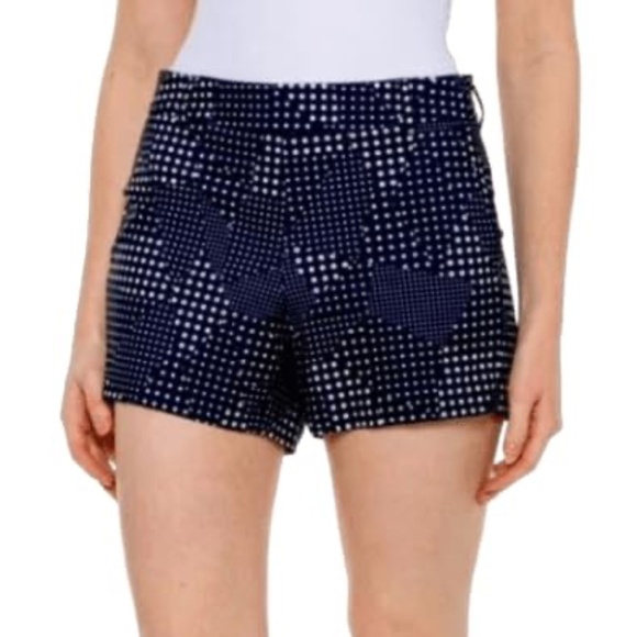 SPANX Sunshine 4” Shorts - Dot Patchwork Midnight Navy - Size Medium - Picture 1 of 6